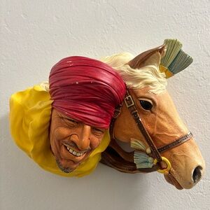 Vintage Bossons England chalkware head and horse wall decor